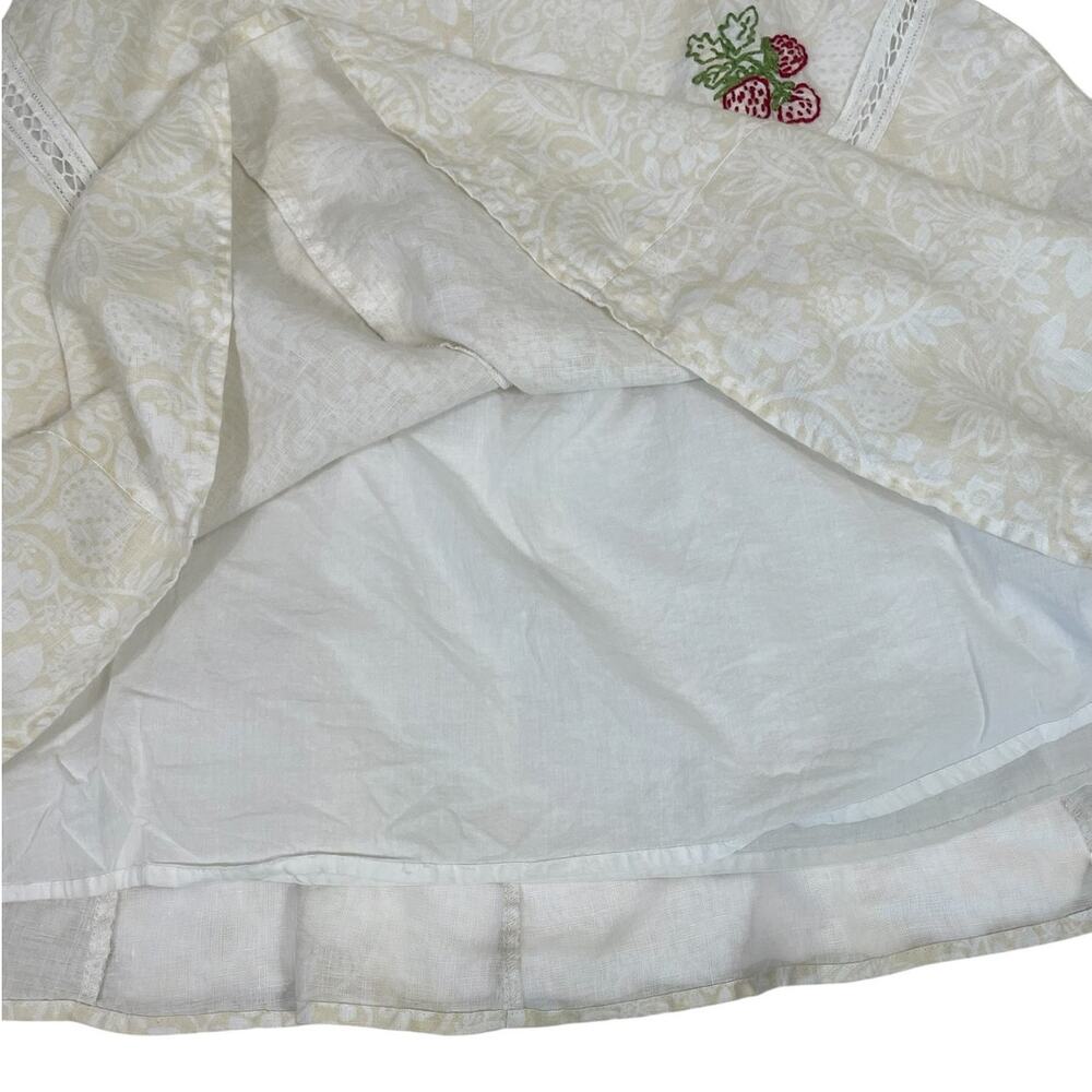 VTG 90s 100% Cotton Floral Strawberry A-Line Skirt 4P Cottage Boho Whimsy Y2K - Picture 7 of 14